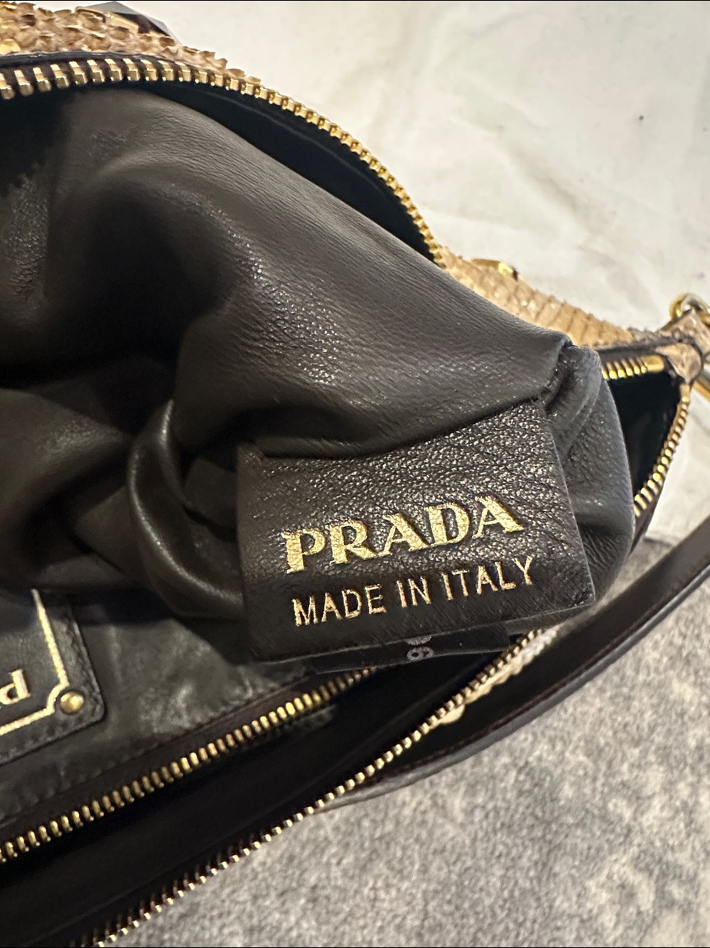 PRADA PITONE PIETRE JEWELED SNAKESKIN BAG - Picture 10 of 15